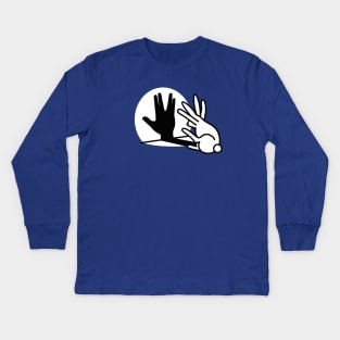 Rabbit shadow hand Vulcan Salute Trekkie Sci Fi Kids Long Sleeve T-Shirt